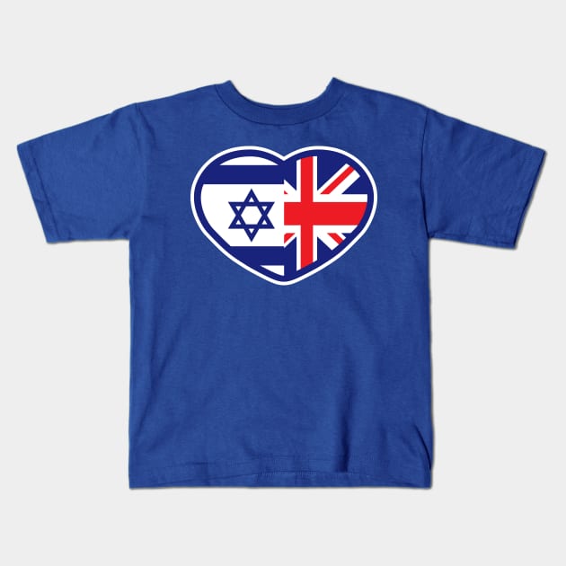 Israel UK Flags Kids T-Shirt by MeLoveIsrael